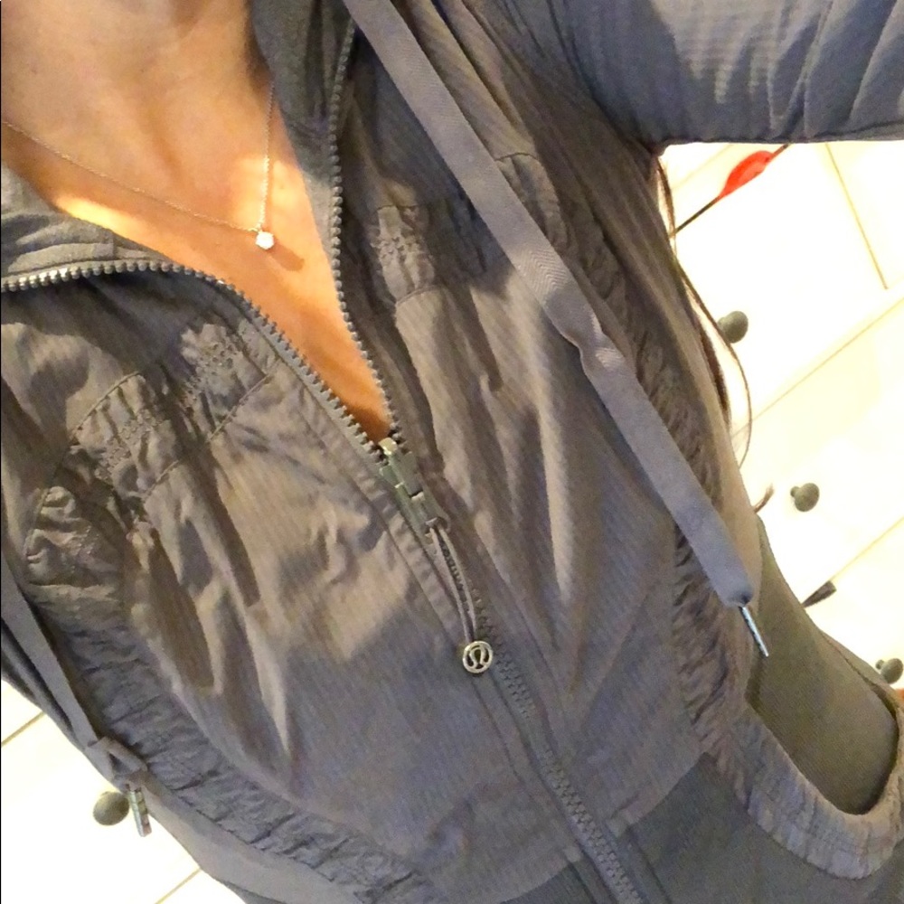Lululemon grey hooded reversible zip up jacket